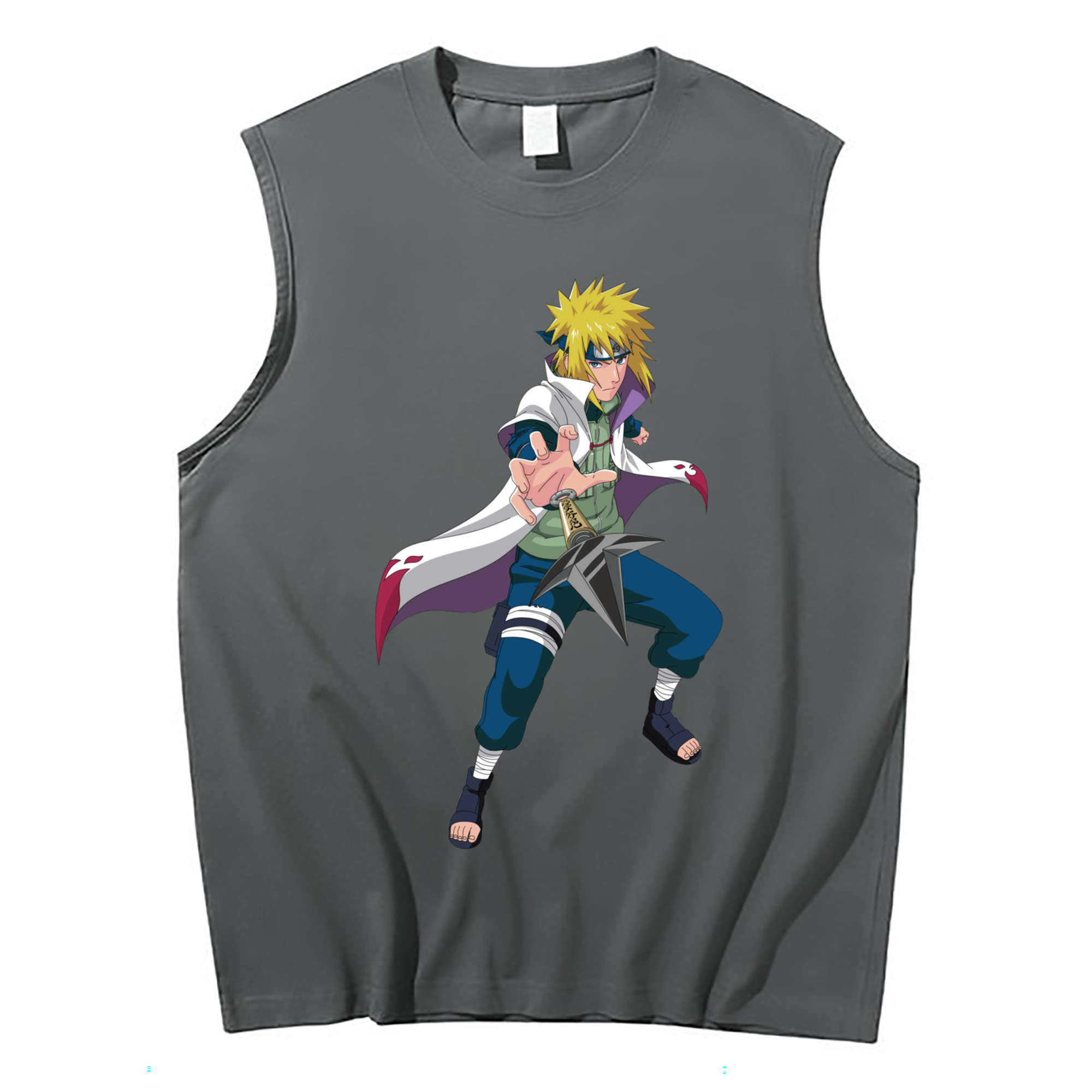 （画像用） NARUTO -ナルト- 波風 ミナト Namikaze Minato コットン100％タンクトップ（フロントプリント）